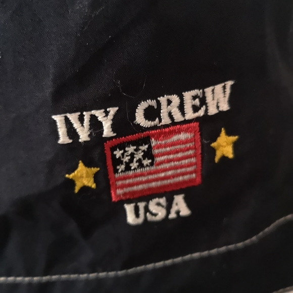 Men's XL Ivy Crew Swim Shorts, Red White & Navy Blue, Embroidered Logo, Pockets - Picture 3 of 6